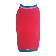 PRETTY CAN - Capa de algodón para perros - Rojo con encaje -Talla 5