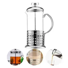 GENERICO - Cafetera de Prensa Francesa de Vidrio y Acero 800 ml