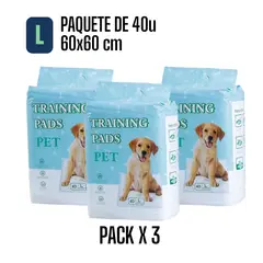 GENERICO - Pañales de piso mascota training pads para perros L 60x60cm