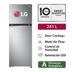 LG - Refrigeradora GT24BPP 241LT Door Cooling Top Mount  Plateada LG