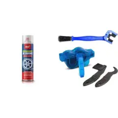 GENERICO - KIT DE LIMPIEZA +SPRAY PARA LIMPIAR CADENA DE BICICLETA