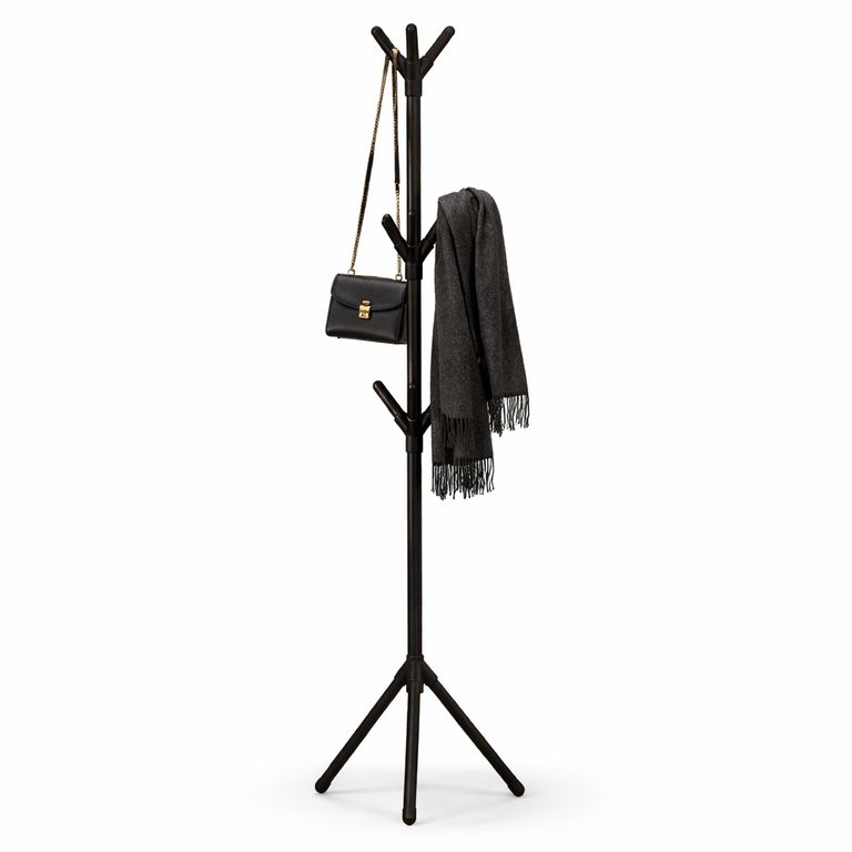 Perchero de Pie Colgador de Carteras Ropa Negro P38