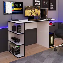 PELIKANO - Escritorio Gamer 120 cm Blanco Innovaciones Lumik