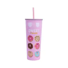 GENERICO - Vaso tomatodo de acero inoxidable 800 ml - Diseño de donuts