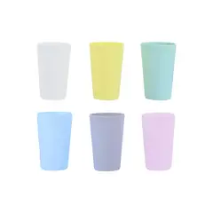 GENERICO - Paquete de vasos ecológico multicolor 6 pzs