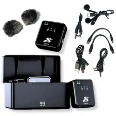 GENERICO - Micrófonos Inalámbricos Solapa Recargables Dual 4 En 1 Sx63