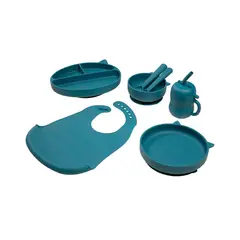 CARESTINO - Set de Alimentación de Silicona Gatito Petroleo