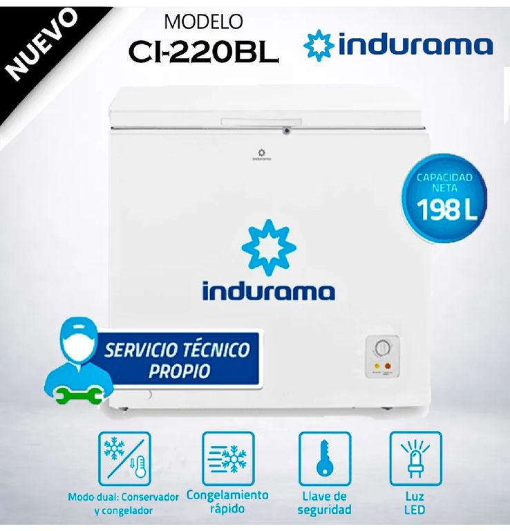 Congeladora Indurama 198L CI-220BL Defrost Horizontal - Blanca