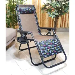 GENERICO - SILLA DE GRAVEDAD CERO PARA EXTERIORES CON BANDEJA POSA VASO