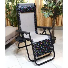 GENERICO - SILLA DE GRAVEDAD CERO PARA EXTERIORES CON BANDEJA POSA VASO