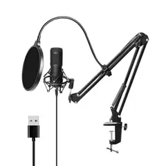 NEO DIGITAL - Micrófono condensador anti pop usb con brazo y soporte bm800u