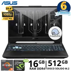 ASUS - Laptop Tuf Gaming A15 AMD Ryzen 5 - 7535HS , 15.6"FHD, Ram 16GB, SSD 512GB, FreeDos