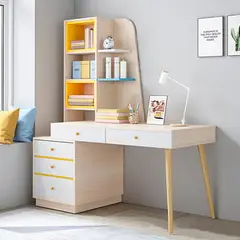 BARAKA HOME - Escritorio con Cajones y Repisa Taburao - Blanco