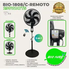 GENERICO - Ventilador con control 6 aspas BIO AIRE BIO-1808