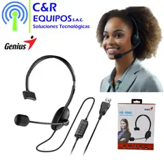 GENIUS - AUDIFONO HS-100U MONO USB BLACK