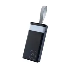 REMAX - CARGADOR PORTÁTIL LUZ LED 30000mAh PD20W+QC225W NEGRO