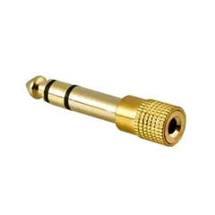 GENERICO - Adaptador de audio estereo plug 6.5mm 14 macho a Jack 3.5mm 18 hembra