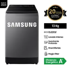 SAMSUNG - Lavadora Digital Inverter WA13CG5441BDPE Ecobubble 13 Kg Gris
