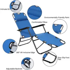 GENERICO - SILLA RECLINABLE TERRAZA PLAYA GRAVEDAD CERO CELESTE