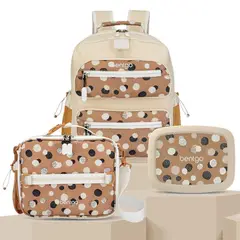 BENTGO - Set Mochila Escolar Lonchera y Porta Lonchera Whimsy - Wonder - Dots