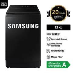 SAMSUNG - LAVADORA 13 KG CARGA SUPERIOR ECOBUBBLE WA13CG5441BVPE NEGRO