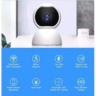 GENERICO - Cámara Vigilancia Inalámbrica V380 360° Wifi Hd - Color Blanco
