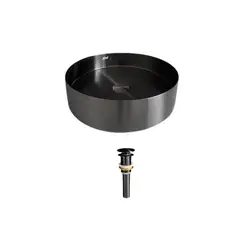 XM - BOWL CIRCULAR DE ACERO CON DESAGUE NEGRO LA30401-R38