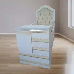 GENERICO - CUNA MULTICUNA BEBE BEIGE UNISEX CON CABECERA TAPIZADA