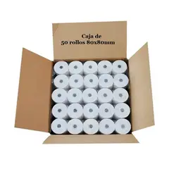GENERICO - Contometro termico 55gr caja de 50 rollos 80 x 80mm x 13