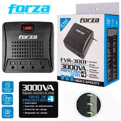 FORZA - Estabilizador FVR-3002 3000VA 1500W 4 TOMAS 220V Regulador
