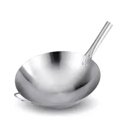 GENERICO - SARTEN WOK CHIFERO DE ACERO INOXIDABLE 34CM
