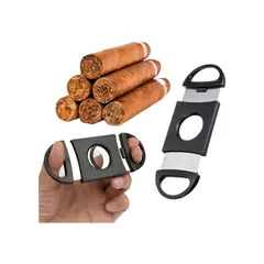 GENERICO - Cortador De Puros Acero Inoxidable Corte Doble Hoja