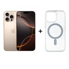 APPLE - IPhone 16 Pro Max Intelligence 256GB - (eSIM) - Desert Titanium + Case