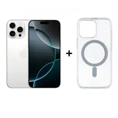 APPLE - IPhone 16 Pro Max Intelligence 256GB - (eSIM) - White Titanium + Case