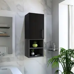 GENERICO - MUEBLE AUXILIAR DE BAÑO RIO PLOMO-WENGUE - ENVÍO ARMADO Y MELAMINA 18mm