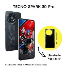 TECNO MOBILE - TECNO SPARK 30 PRO 8GB RAM 256GB COLOR OBSIDIAN EDGE CON ESTUCHE DE REGALO