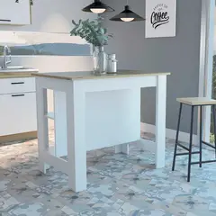 GENERICO - BARRA DE COCINA ADA BLANCO-DUNA - ENVÍO ARMADO Y MELAMINA 18mm