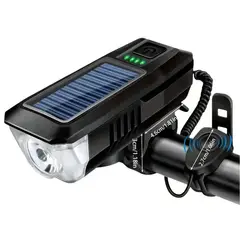 GENERICO - LUZ CON TIMBRE ELECTRÓNICO RECARGABLE SOLAR COLOR NEGRO