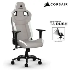 CORSAIR - Silla Gamer T3 RUSH Gris Blanco