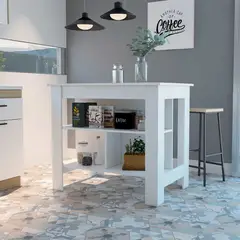 GENERICO - BARRA DE COCINA ADA BLANCO - ENVÍO ARMADO Y MELAMINA 18mm