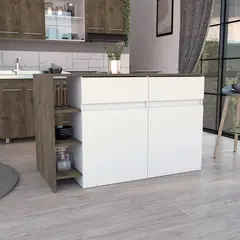 GENERICO - BARRA DE COCINA ARIOM BELLOTA-BLANCO - ENVÍO ARMADO Y MELAMINA 18mm