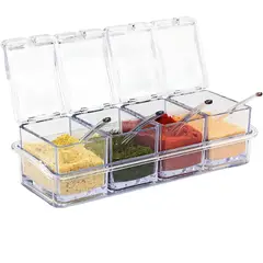 GENERICO - Organizador de condimentos 4 compartimientos con cuchara