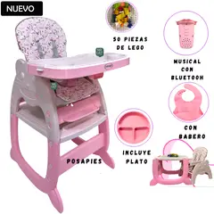 VOYAGE - Silla de Comer Carpeta Gato Musical 3 en 1 Rosado