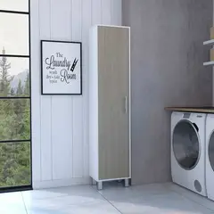 GENERICO - MUEBLE DE ASEO ROMA BLANCO-NACAR - ENVÍO ARMADO Y MELAMINA 18 mm