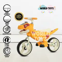 VELOX - Bicicleta de Equilibrio «DINOROAD» Con Casco Orange