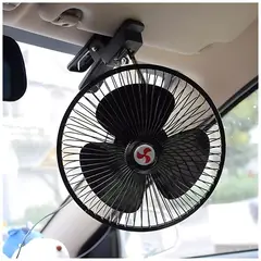 GENERICO - Ventilador Portátil de 3 Aspas con Pinza Para Auto 24V Blanco