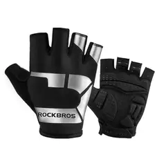 ROCKBROS - GUANTES DEPORTIVOS CORTOS COLOR NEGRO TALLA L