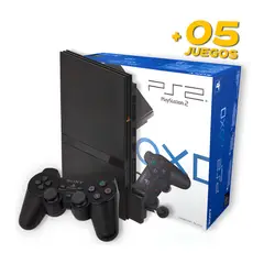 SONY - PlayStation 2 Slim Reacondicionado + 5 Juegos Copia