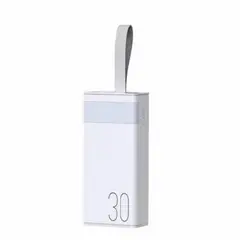 REMAX - CARGADOR PORTÁTIL LUZ LED 30000mAh PD20W+QC225W BLANCO