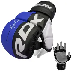 RDX - Guantes de Combate para MMA y Grappling T6 Plus Azul - S